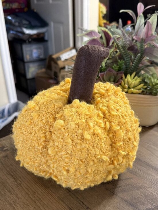 Walmart Other - Yellow Harvest Pumpkin 8" Plush Decoration Fabric Thanksgiving